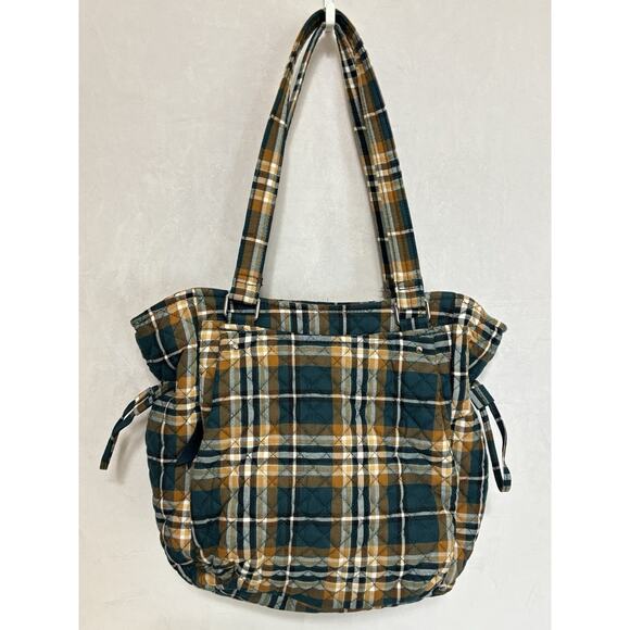 Vera Bradley Glenna Women's Handbag Multicolor Orchard Plaid Pockets Satchel Bag - Picture 1 of 7